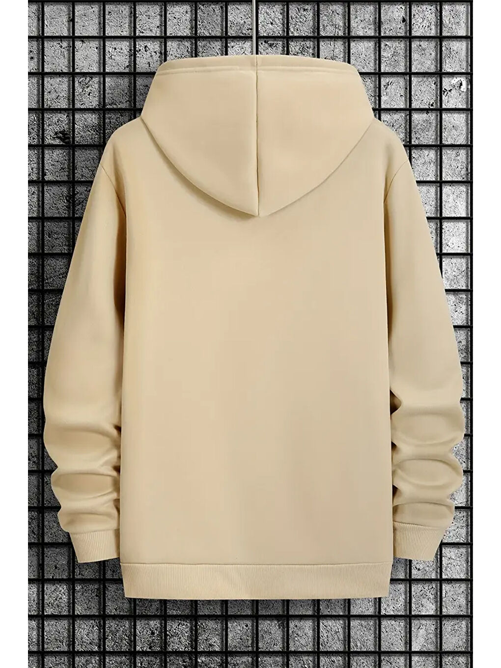 uyguntarz Bej Milano Baskılı Oversize Sweatshirt - 1