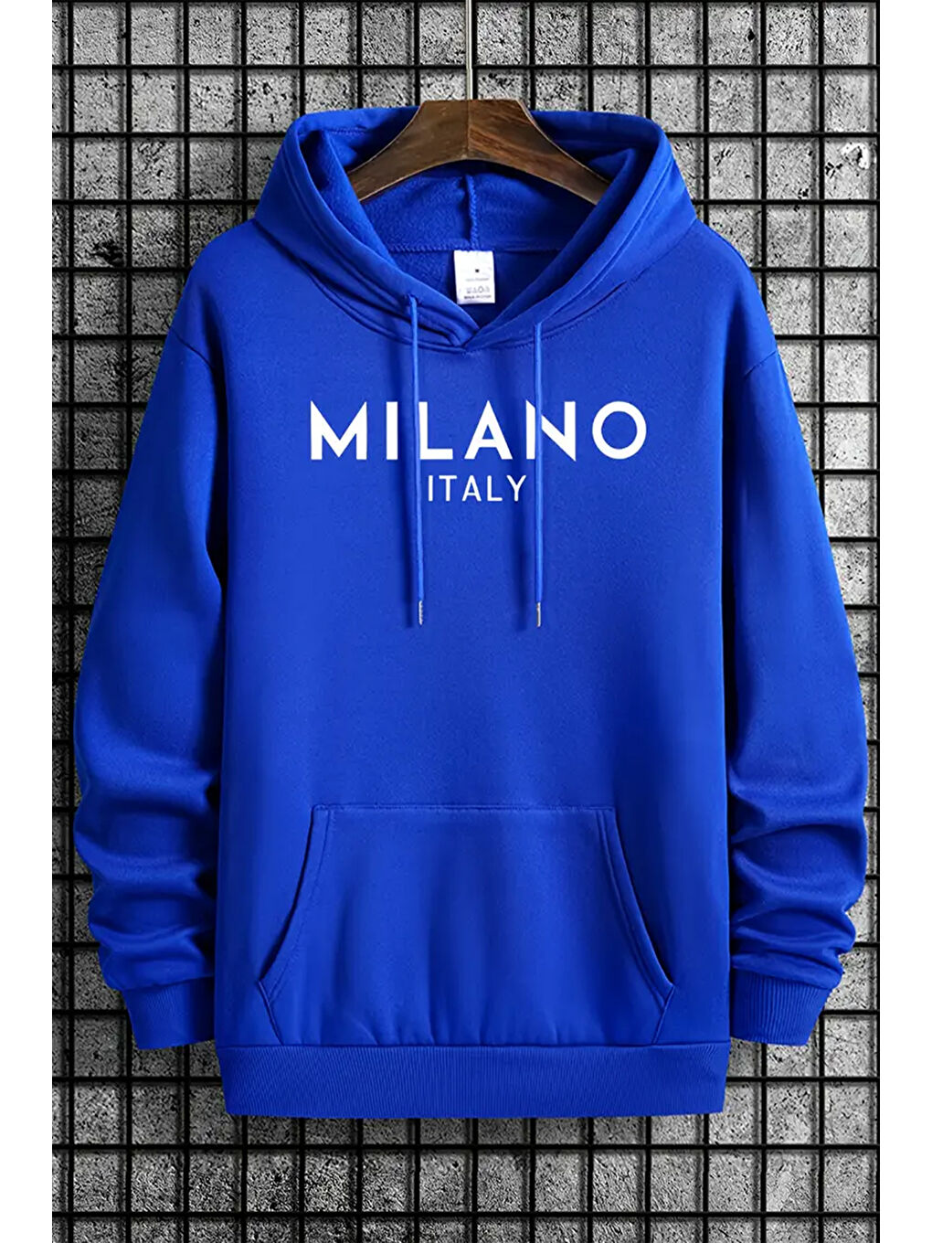 uyguntarz Mavi Milano Baskılı Oversize Sweatshirt