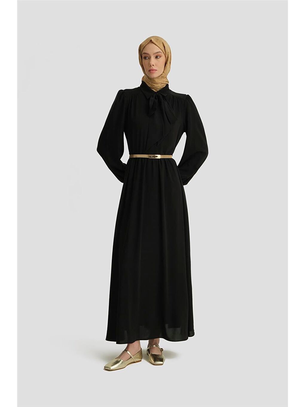 Seyyar Yaka Kurdeleli Elise 25Y9016 Siyah-2