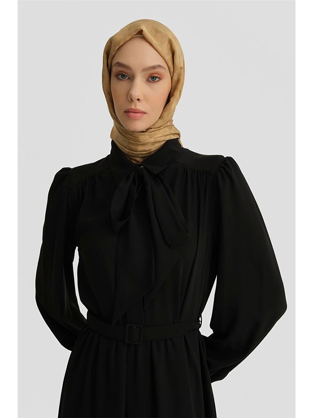 Seyyar Yaka Kurdeleli Elise 25Y9016 Siyah-3