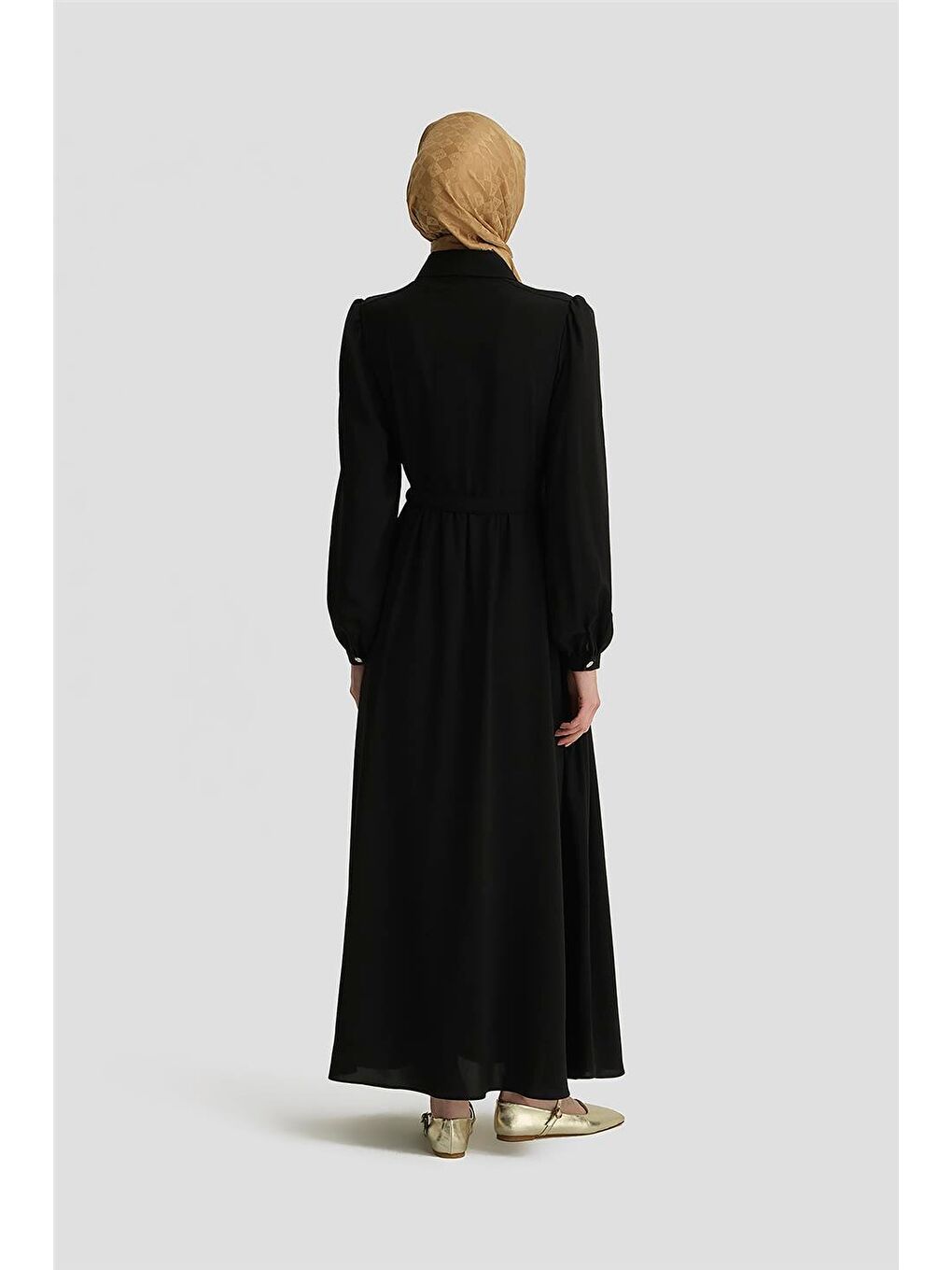 Seyyar Yaka Kurdeleli Elise 25Y9016 Siyah-4