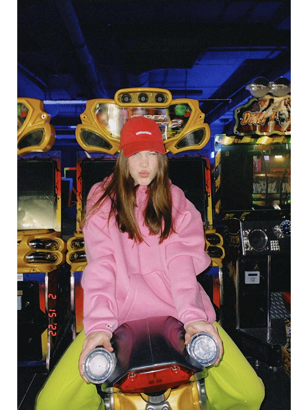 Pembe Kapüşonlu Şardonlu Oversize Sweatshirt Mg1566-4