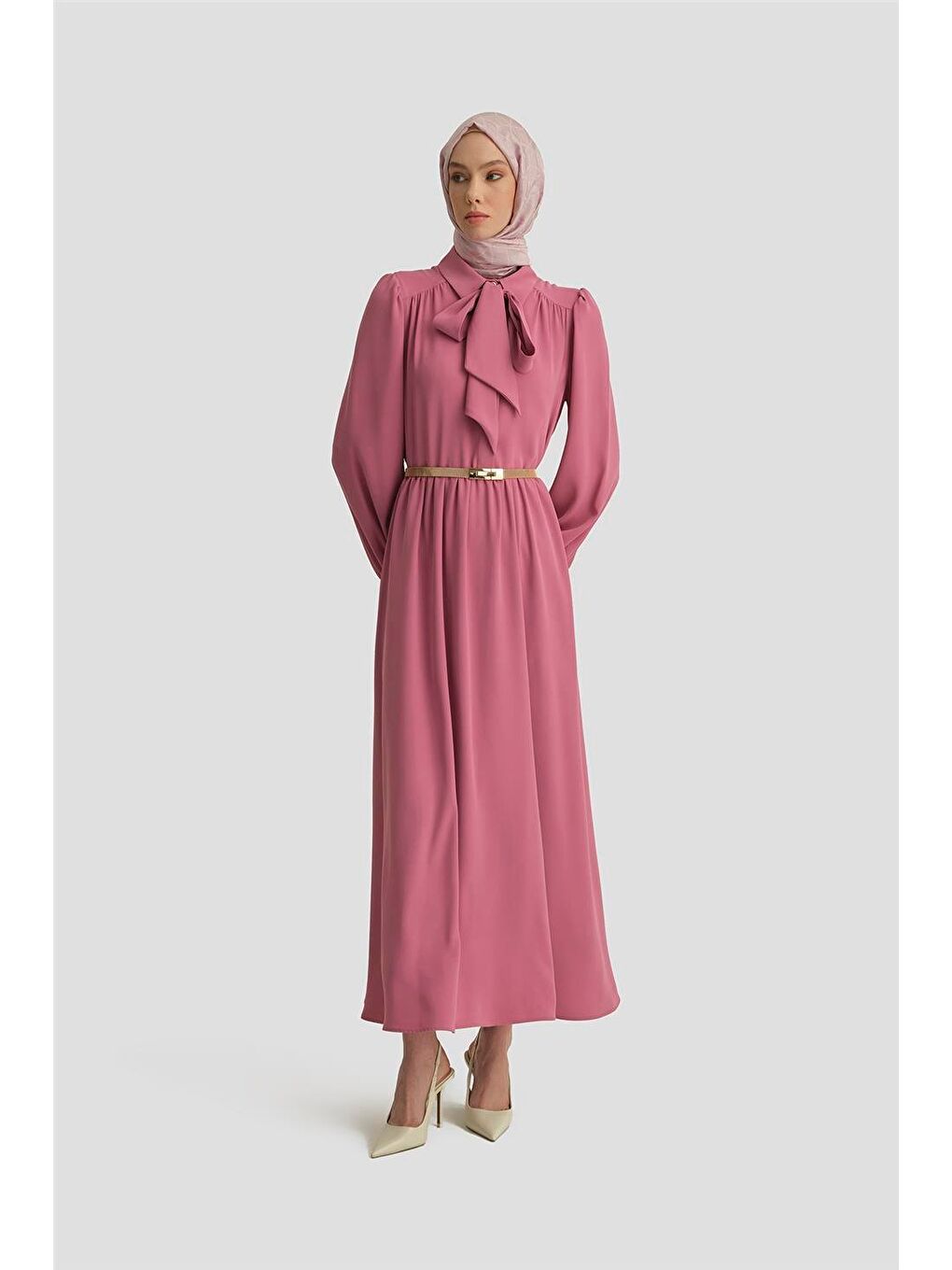Pembe Seyyar Yaka Kurdeleli Elise 25Y9016 Sümbül-1