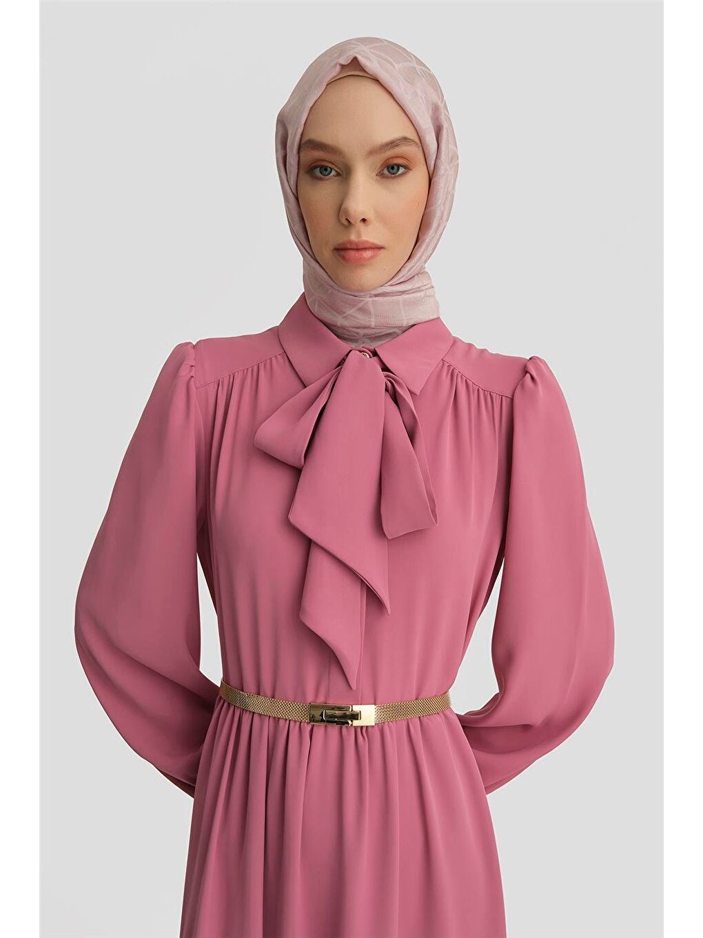 Pembe Seyyar Yaka Kurdeleli Elise 25Y9016 Sümbül-2