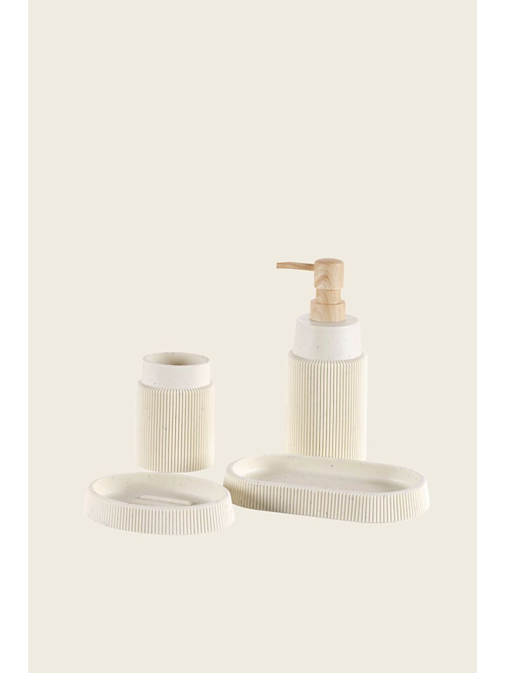 Earth 4 Parça Banyo Seti Bej-1