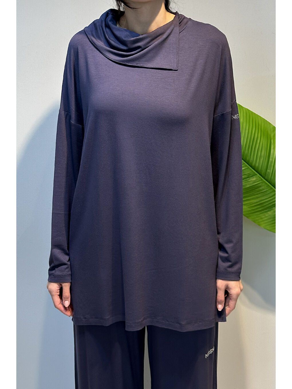 Şal Yaka Tunik 5361 Lacivert-1
