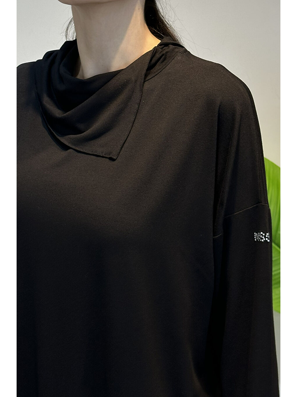 Şal Yaka Tunik 5361 Siyah-3