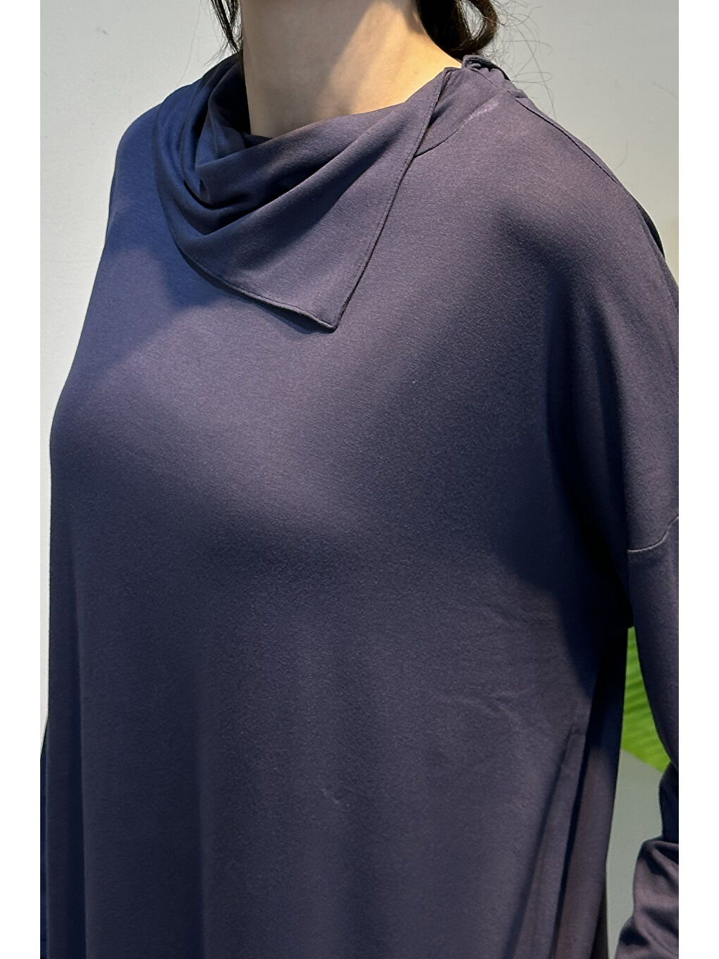Şal Yaka Tunik 5361 Lacivert-3