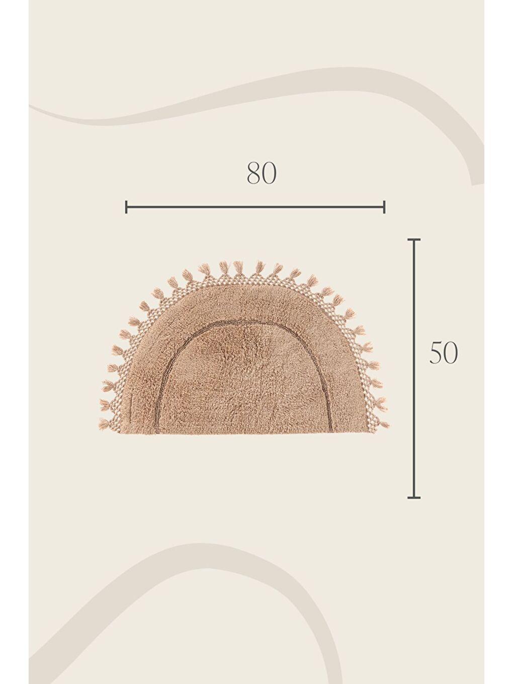 Nora Tekli Banyo Paspası  100 Pamuk 50x80 Bej-1