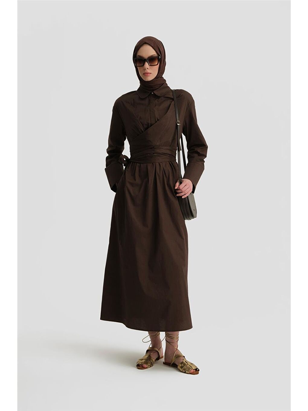 Kahverengi Anvelop Elbise 25Y9000 Acı Kahve