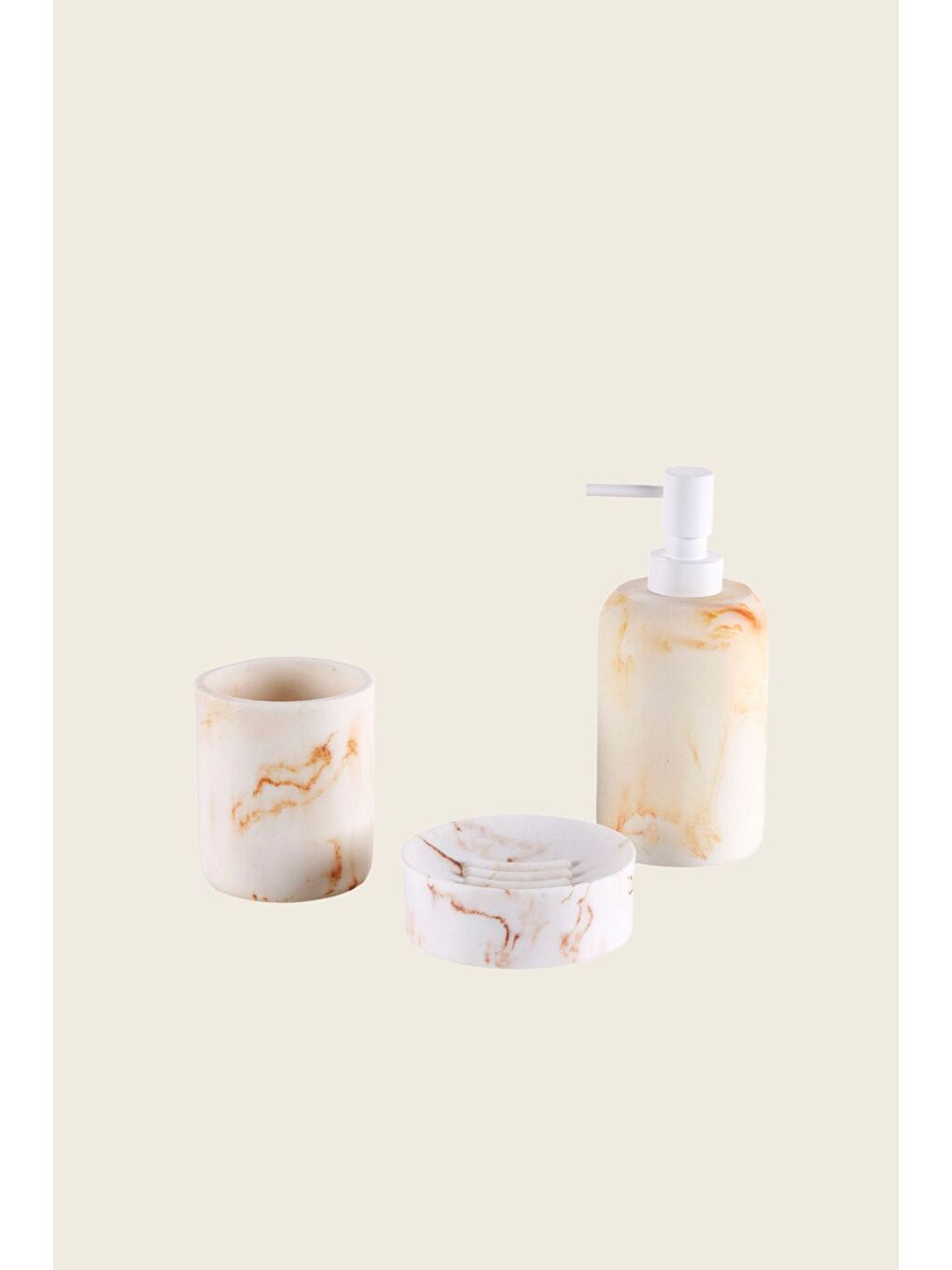 Cloud 3 Parça Banyo Seti Bej