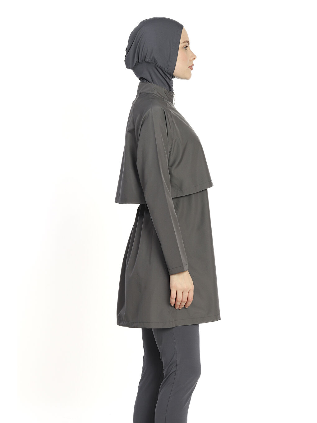 Önü Kapaklı Tam Kapalı Tesettür Mayo 6201 Antrasit-1