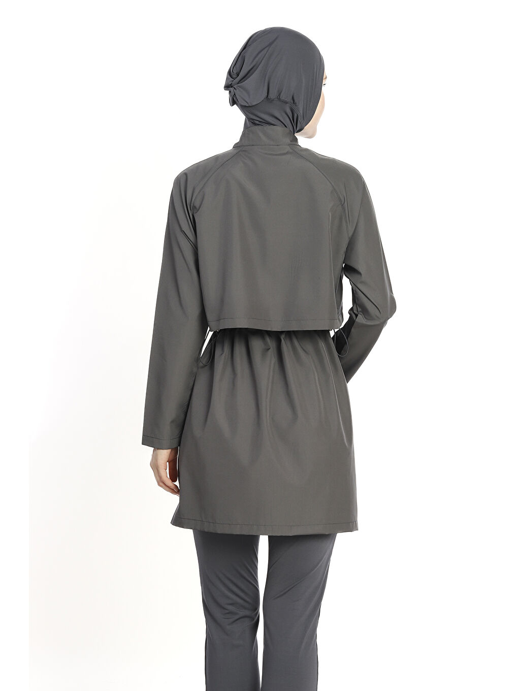 Önü Kapaklı Tam Kapalı Tesettür Mayo 6201 Antrasit-3