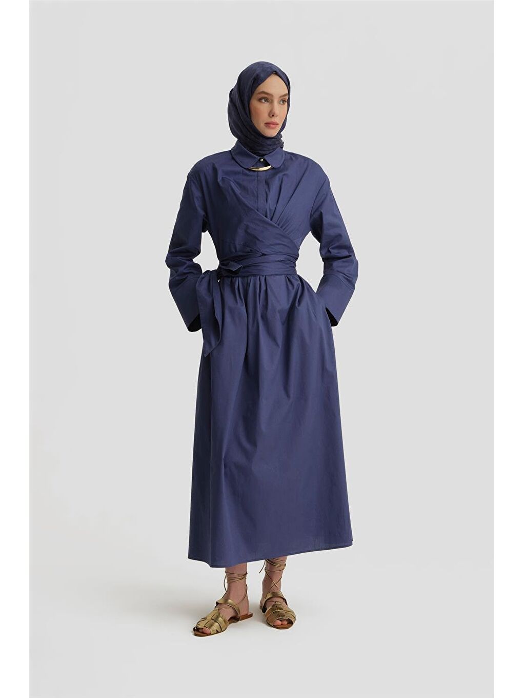 Mavi Anvelop Elbise 25Y9000 Puslu Mor-1