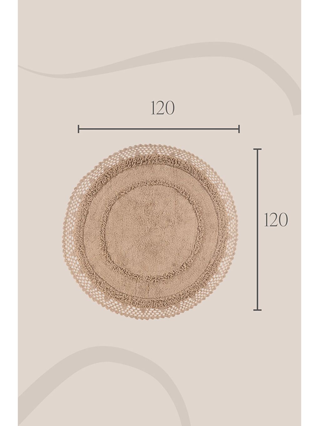 Kahverengi Moon  100 Pamuk Banyo Paspası Mocha120x120-4