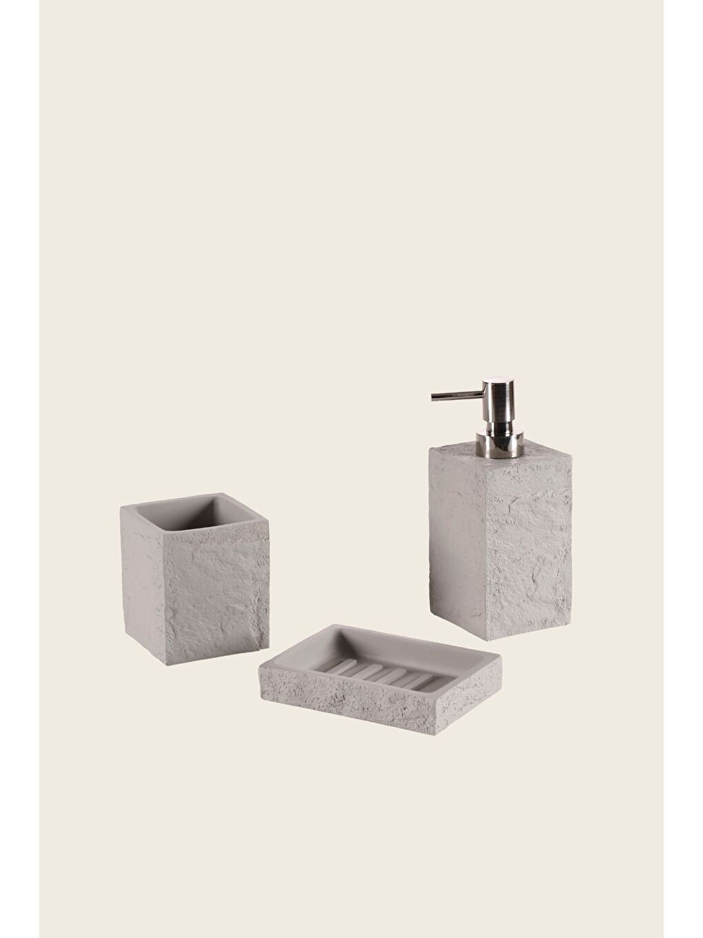 Terra 3 Parça Banyo Seti Gri-1