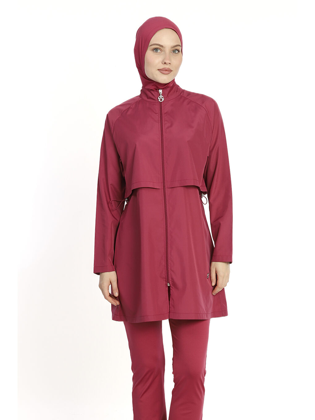 Önü Kapaklı Tam Kapalı Tesettür Mayo 6201 Mürdüm-1