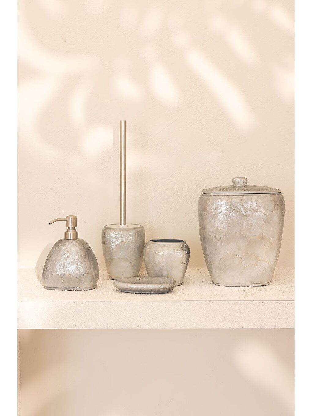 Sedef 5 Parça Banyo Aksesuar Seti Gri