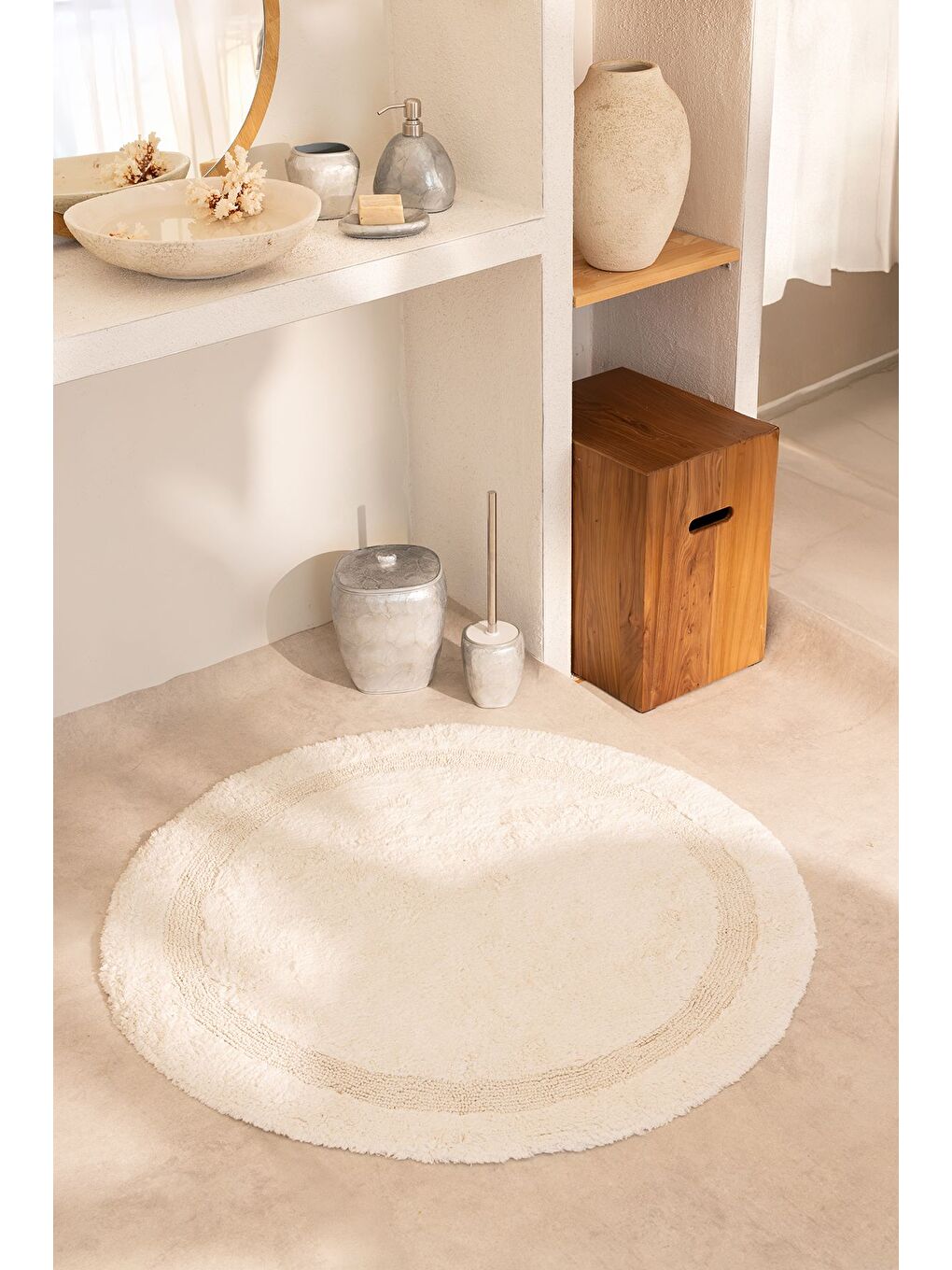 Sedef 5 Parça Banyo Aksesuar Seti Gri-1