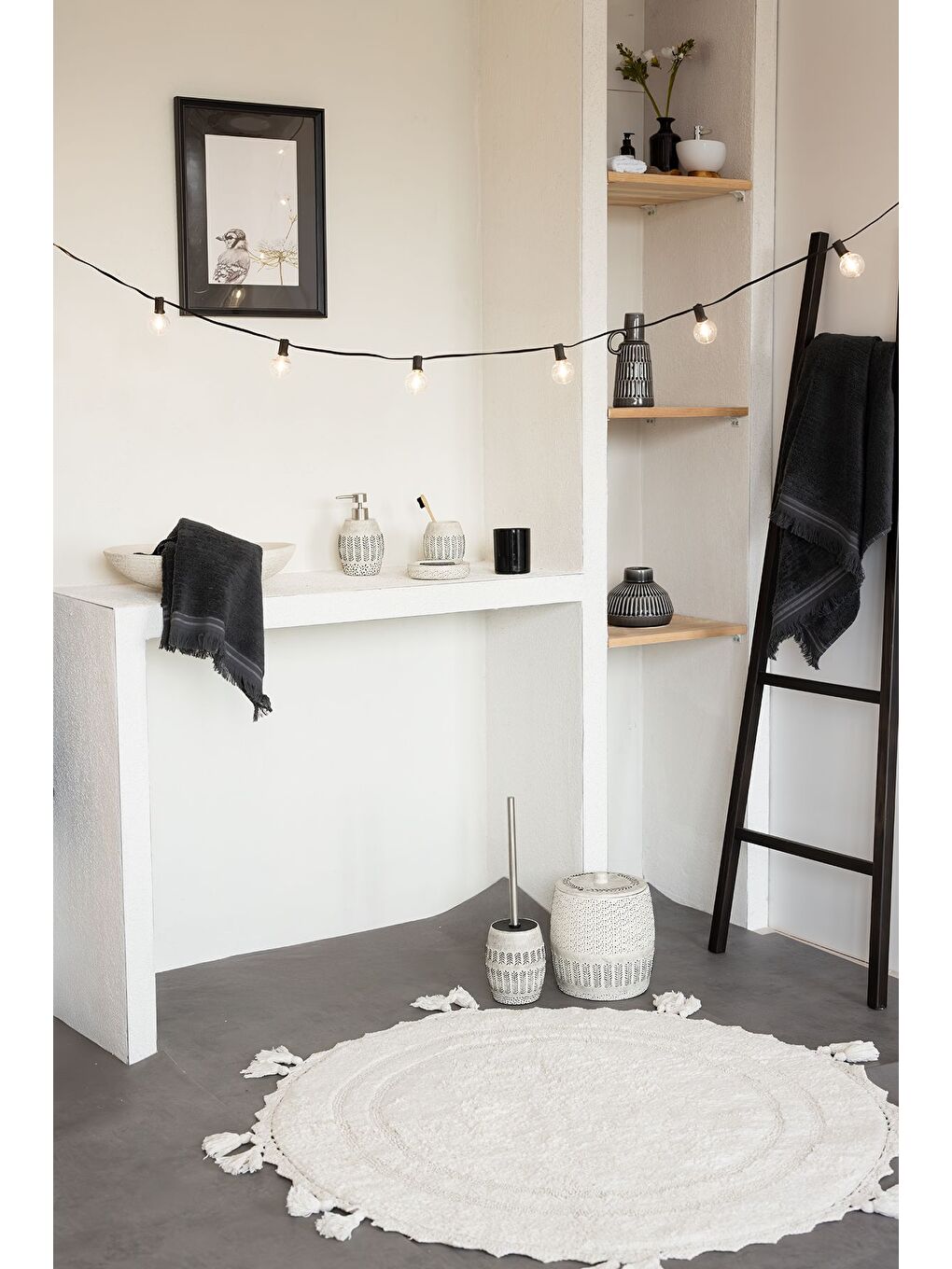 Allesi 5 Parça Banyo Seti Gri