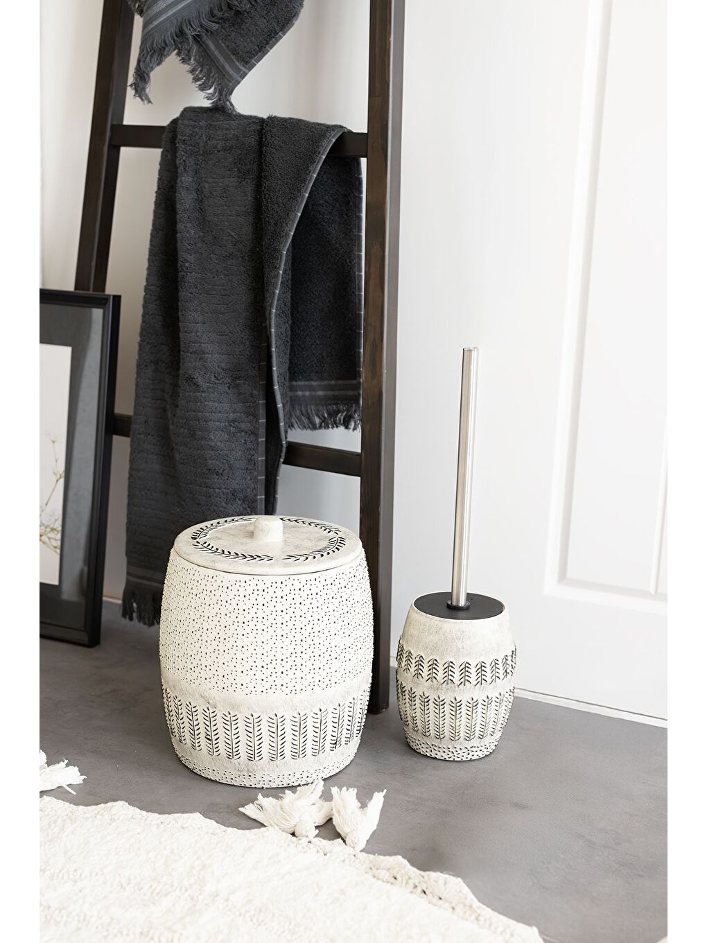 Allesi 5 Parça Banyo Seti Gri-1