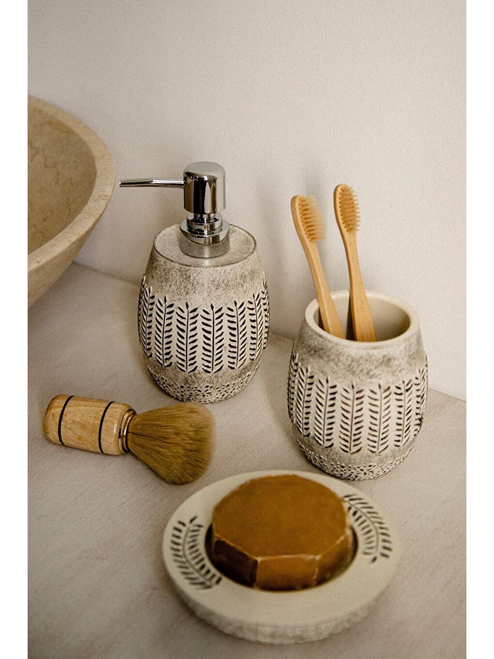 Allesi 5 Parça Banyo Seti Gri-7