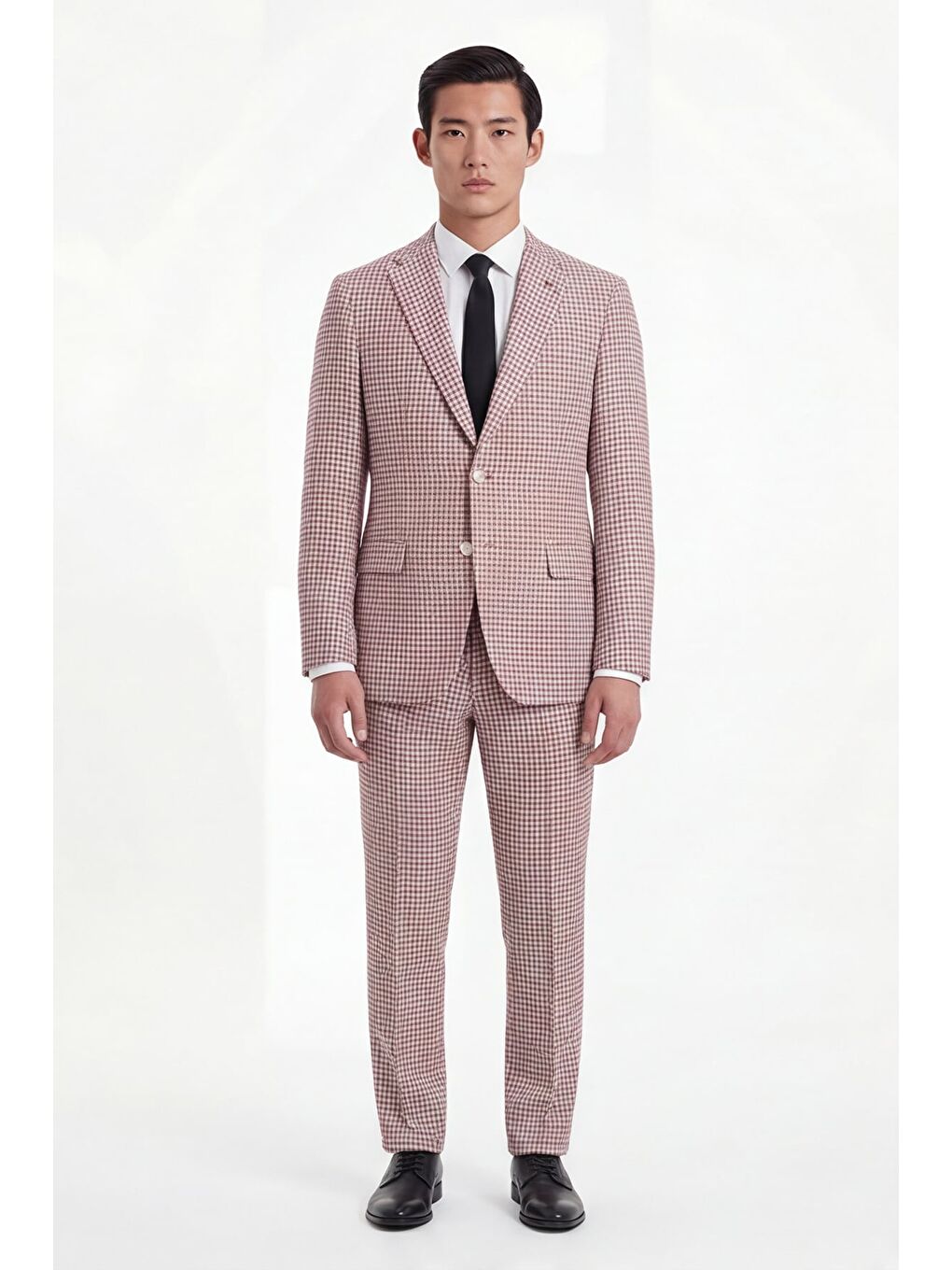 Kahverengi Giotelli Erkek Kiremit Dar Kesim Roma Kalıp Viskon Desenli Torba Cep Mono Yaka  6 Drop Ceket-1