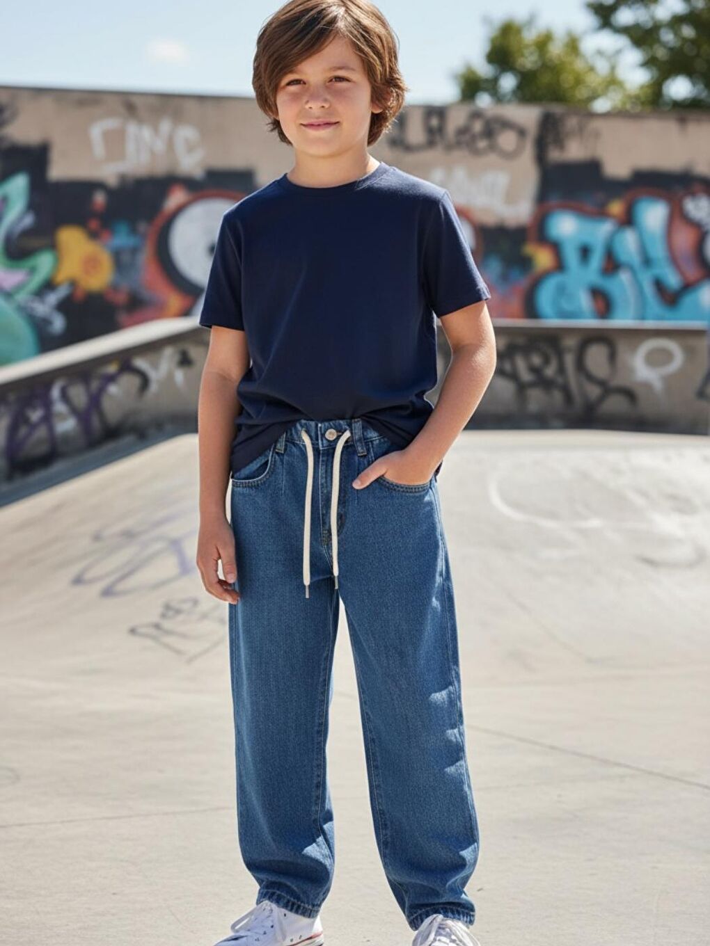 Mavi Erkek Çocuk Bol Kesim BaggyFit Jean Pantolon