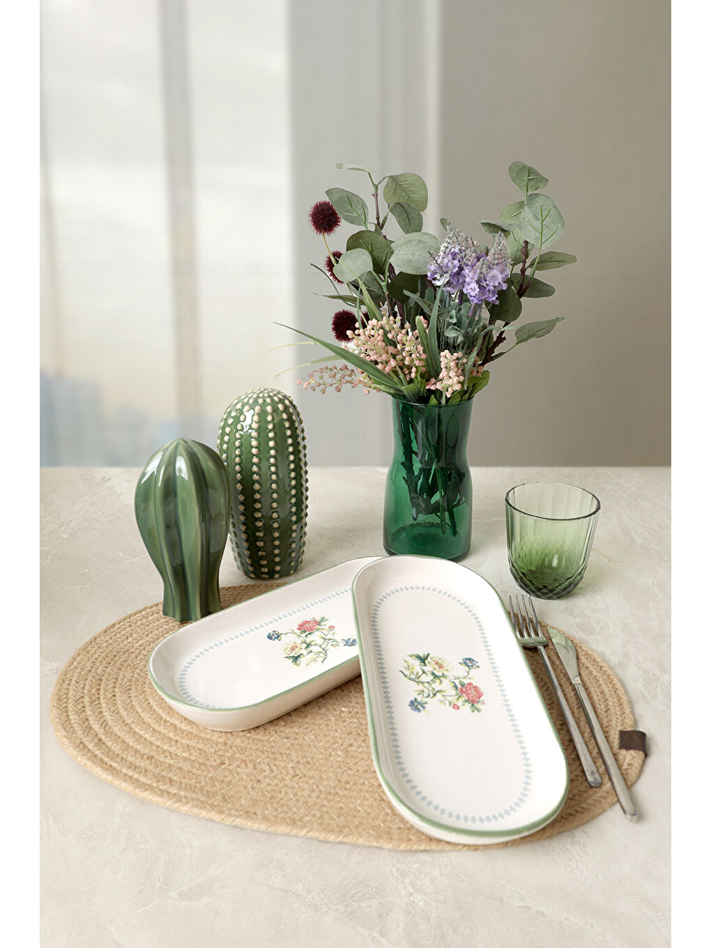 Karışık Rose Line Noyan Kayık Tabak 26 Cm 2 Adet