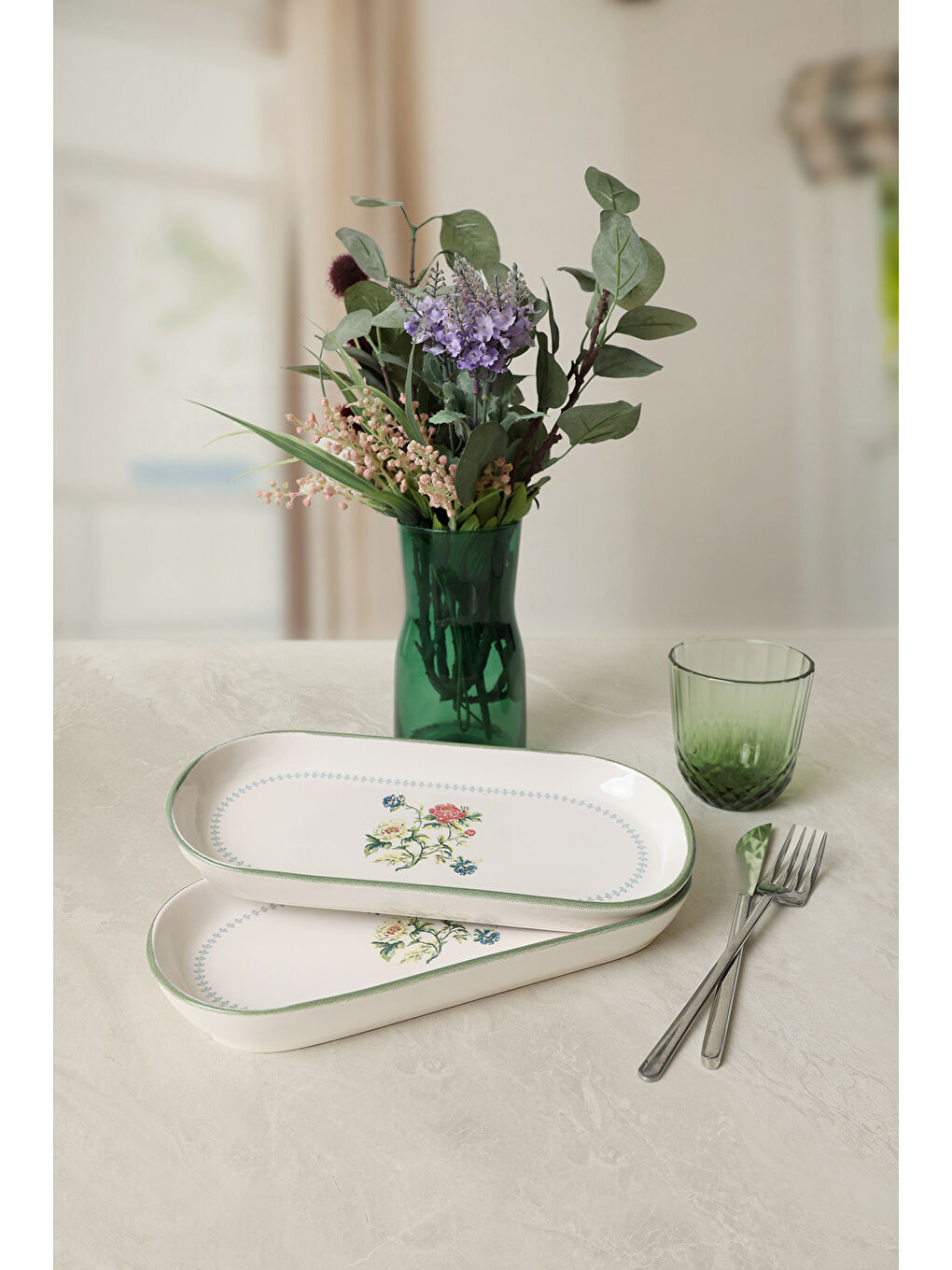 Karışık Rose Line Noyan Kayık Tabak 26 Cm 2 Adet-1