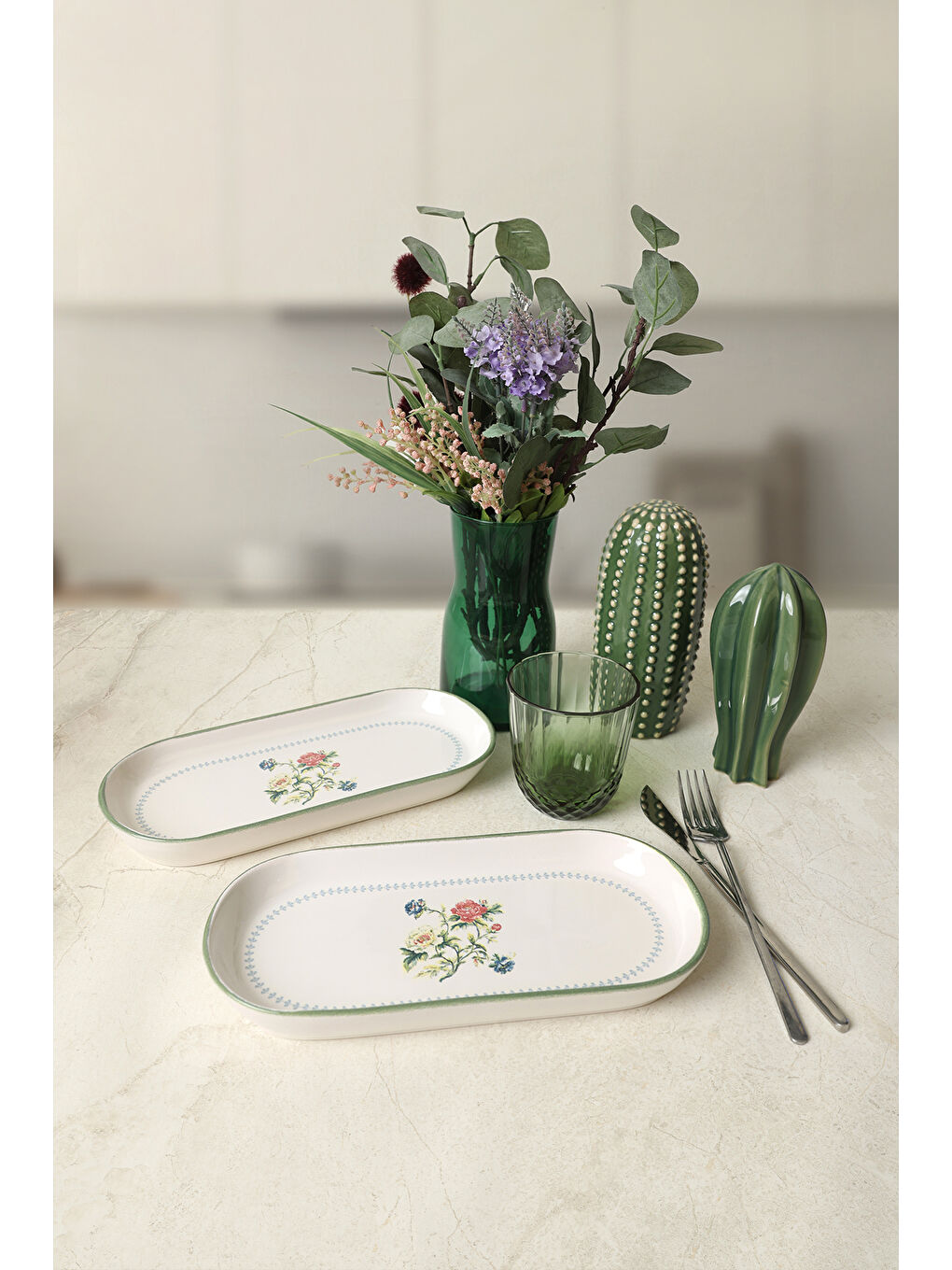 Karışık Rose Line Noyan Kayık Tabak 26 Cm 2 Adet-2