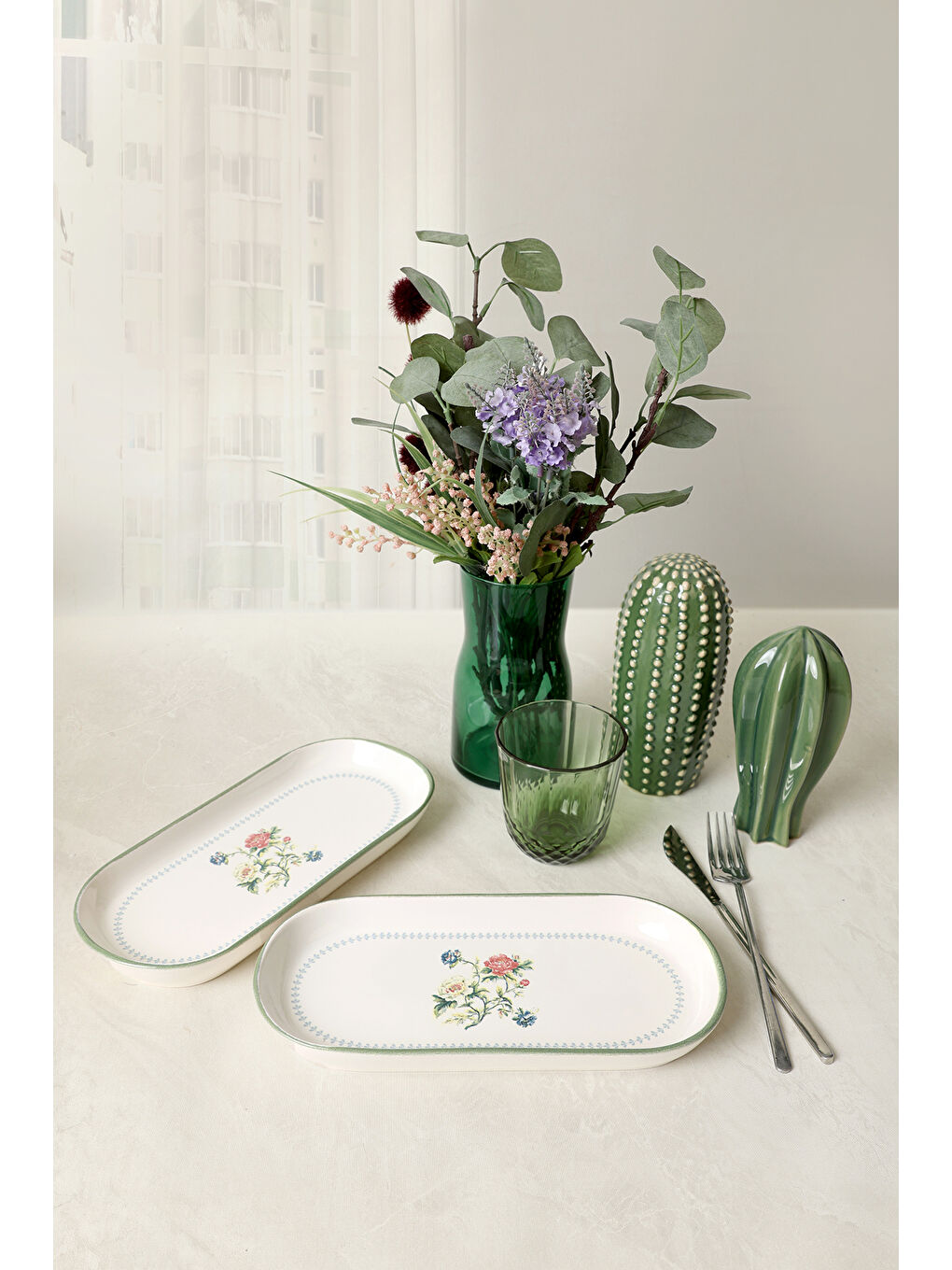 Karışık Rose Line Noyan Kayık Tabak 26 Cm 2 Adet-3