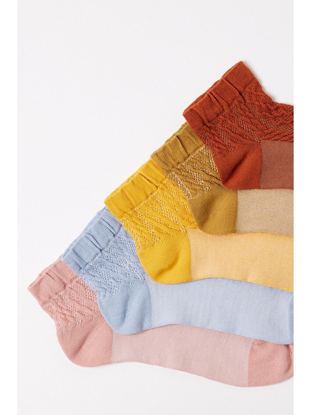 Karışık Kadın 5'Li Paket Patik Çorap Çok Renkli-1