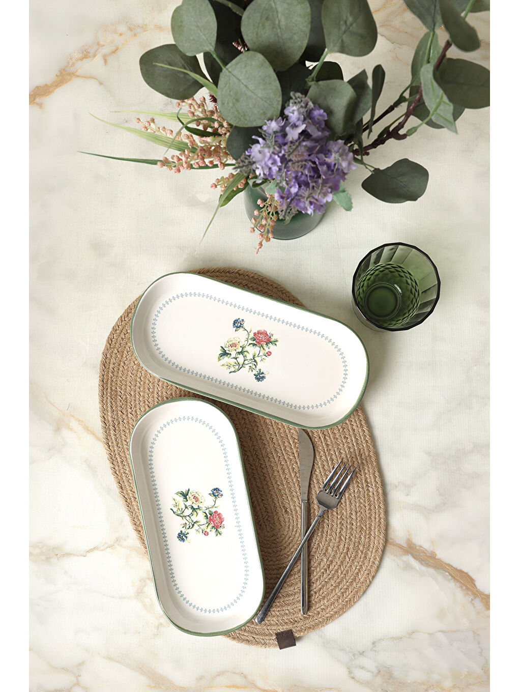 Karışık Rose Line Noyan Kayık Tabak 26 Cm 2 Adet-4