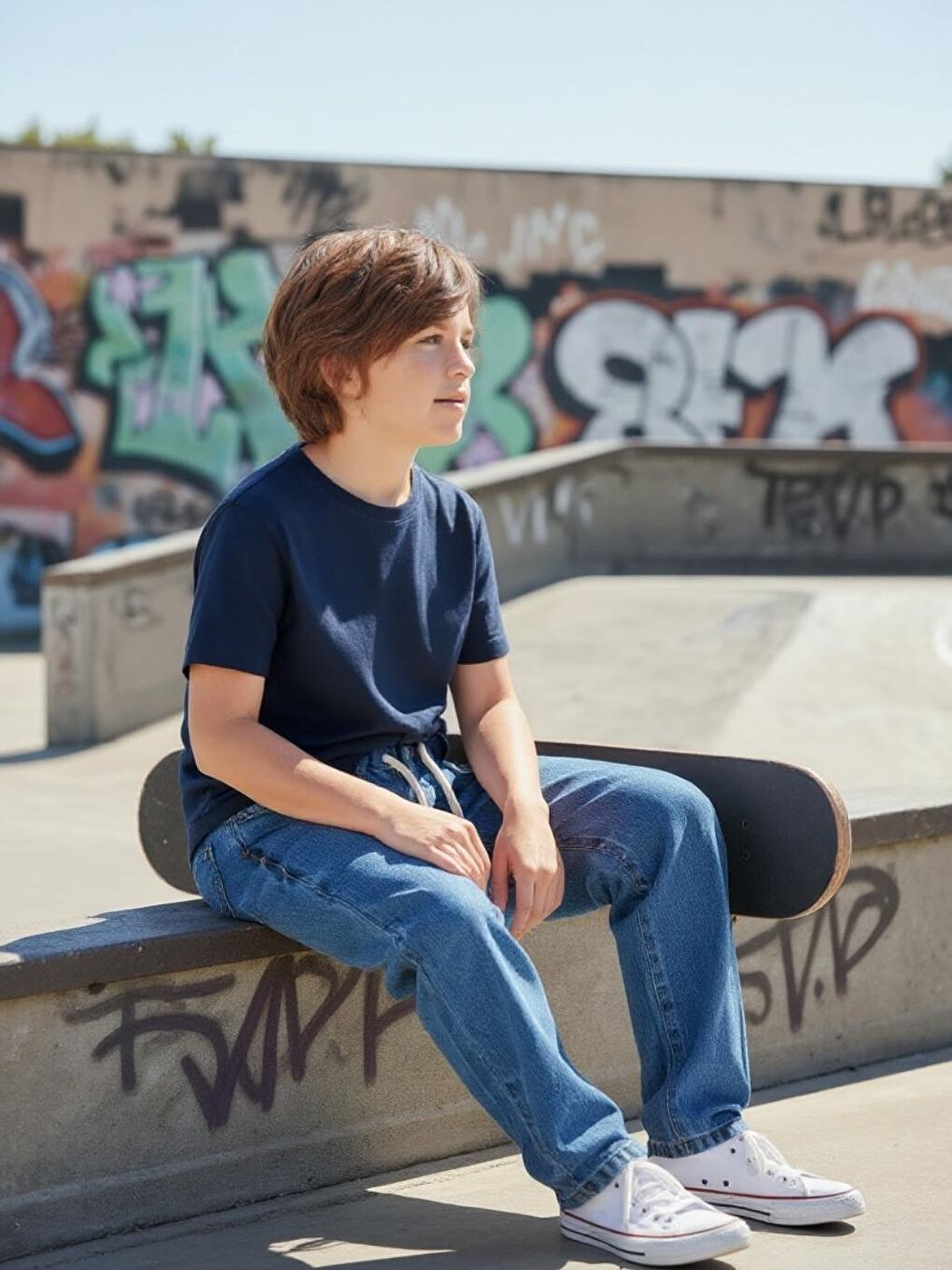 Mavi Erkek Çocuk Bol Kesim BaggyFit Jean Pantolon-1