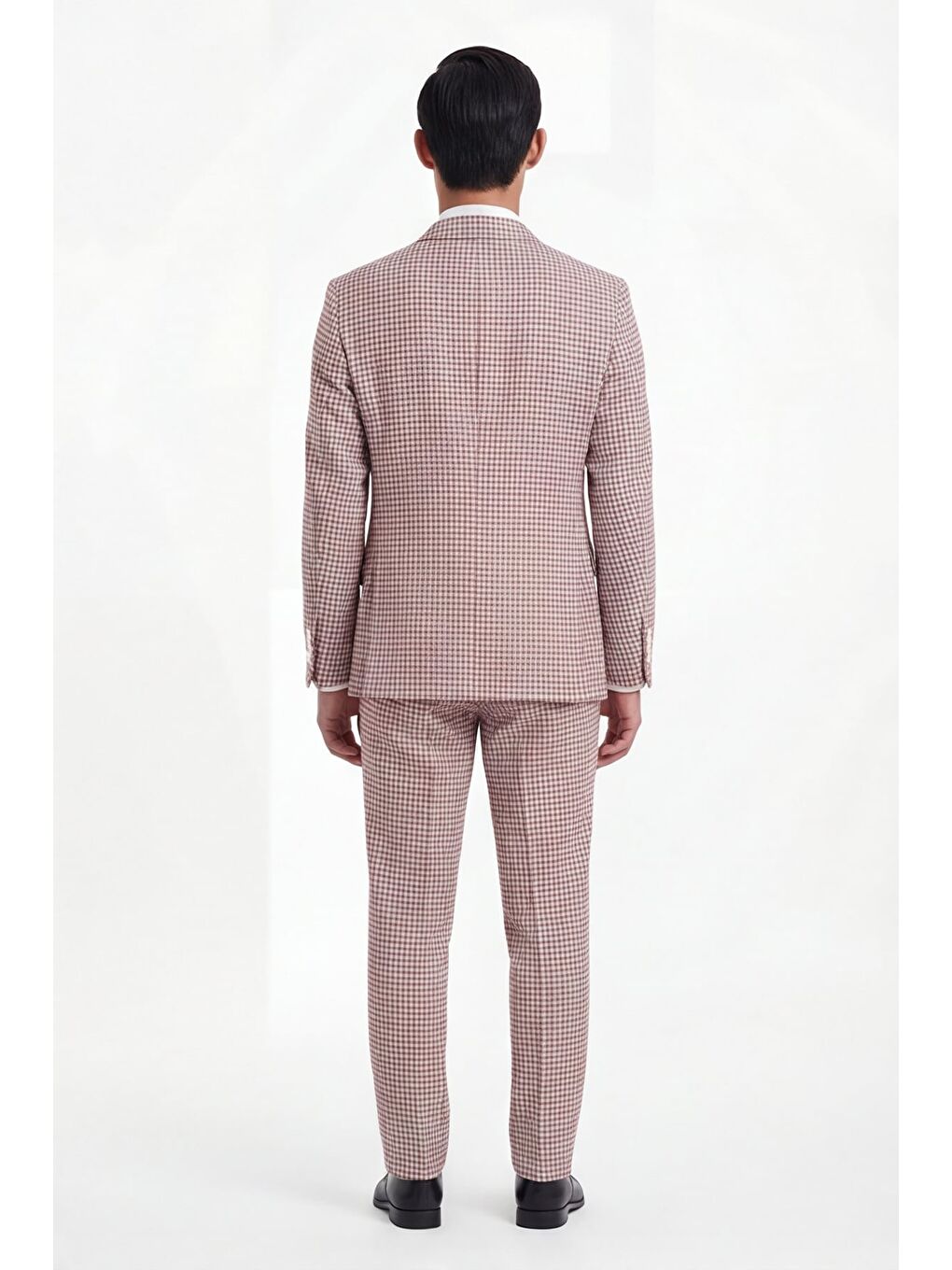 Kahverengi Giotelli Erkek Kiremit Dar Kesim Roma Kalıp Viskon Desenli Torba Cep Mono Yaka  6 Drop Ceket-4