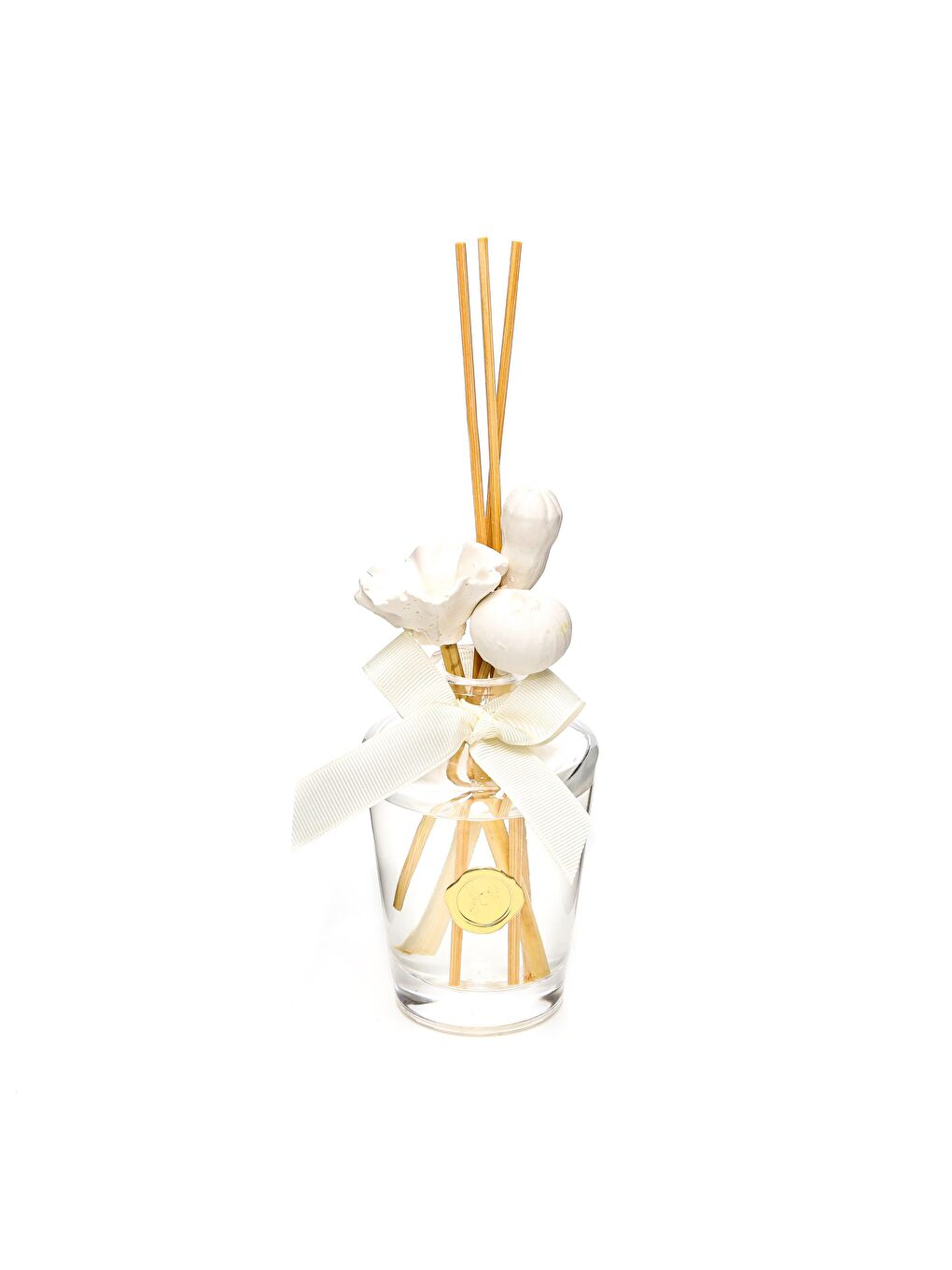 Ekru 130 ml Seramik Taş Bambu Çubuklu İncir-Nar Oda Kokusu-2