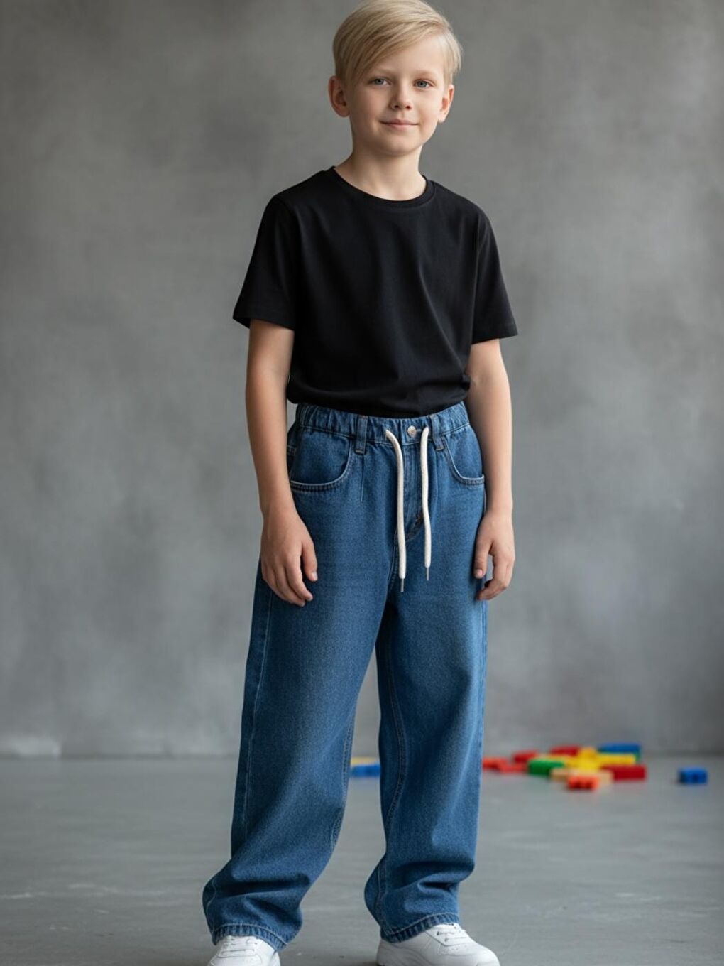 Mavi Erkek Çocuk Bol Kesim BaggyFit Jean Pantolon-3