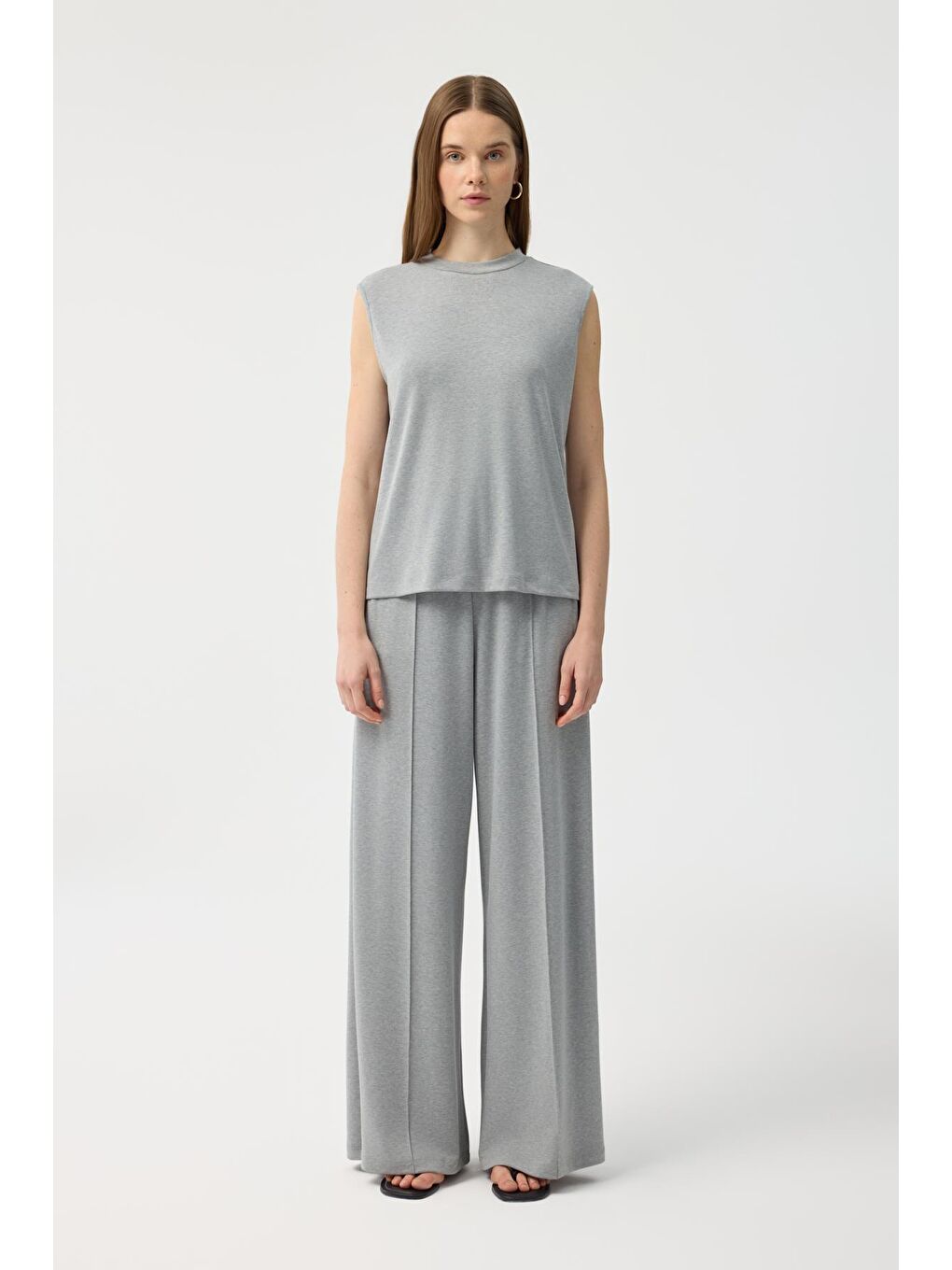 Modal Cupra Sıfır Kol Body Gri Melanj-1