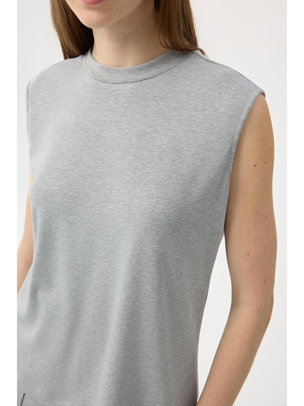 Modal Cupra Sıfır Kol Body Gri Melanj-3