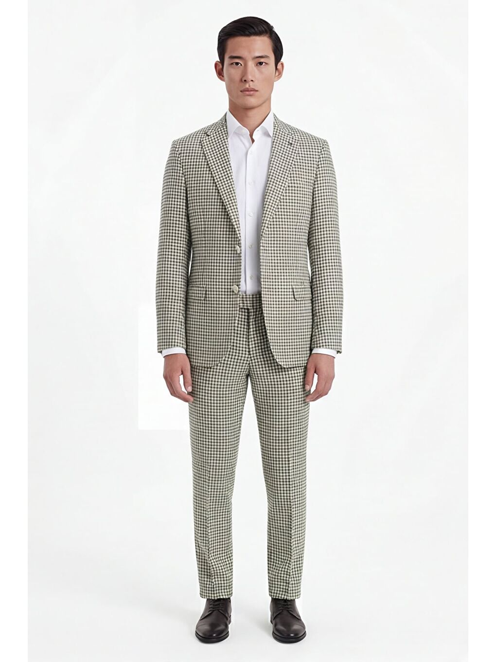 Giotelli Erkek Açık Yeşil Dar Kesim Roma Kalıp Viskon Desenli Torba Cep Mono Yaka  6 Drop Ceket-1