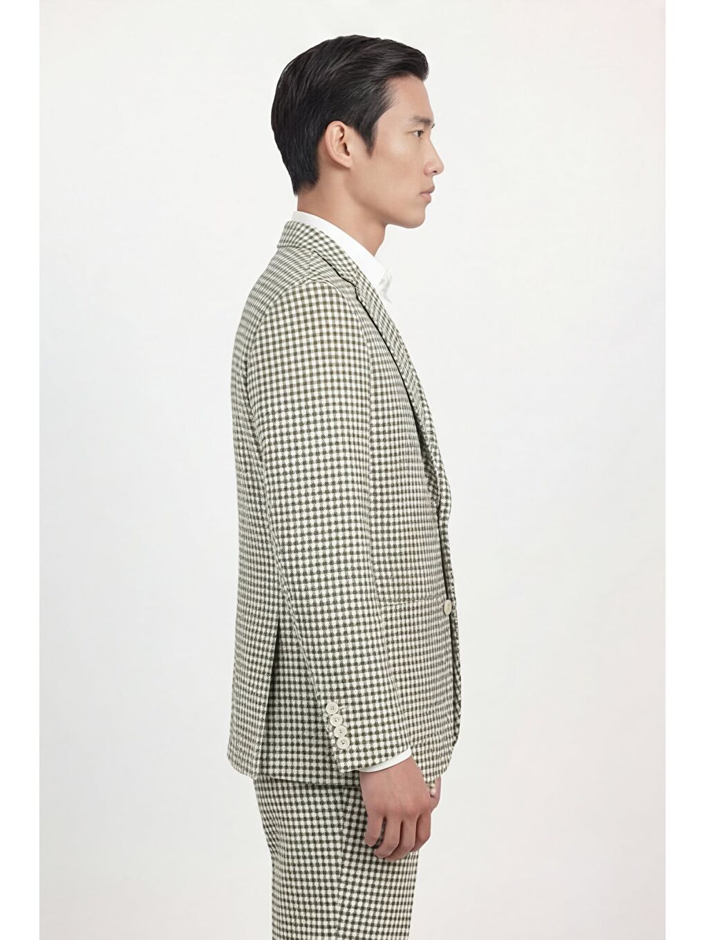 Giotelli Erkek Açık Yeşil Dar Kesim Roma Kalıp Viskon Desenli Torba Cep Mono Yaka  6 Drop Ceket-2