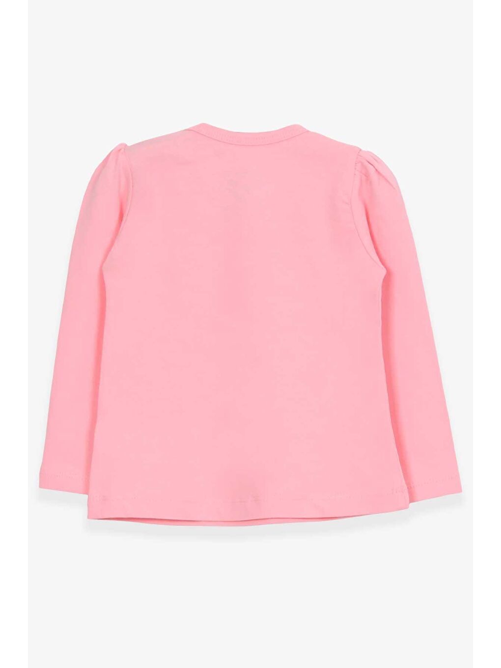 Pembe Kız Bebek Uzun Kollu Tişört Güpürlü Fiyonklu Pudra (6 Ay-1.5 Yaş)-1