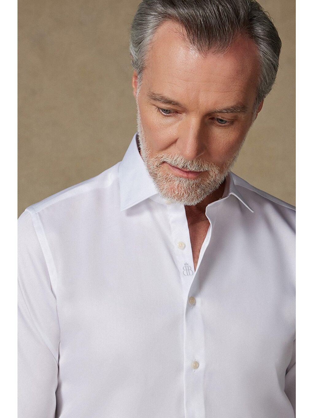 Fabio Twill Pamuklu Comfort Fit Beyaz Klasik Yaka Erkek Düz %100 Pamuk Gömlek-1