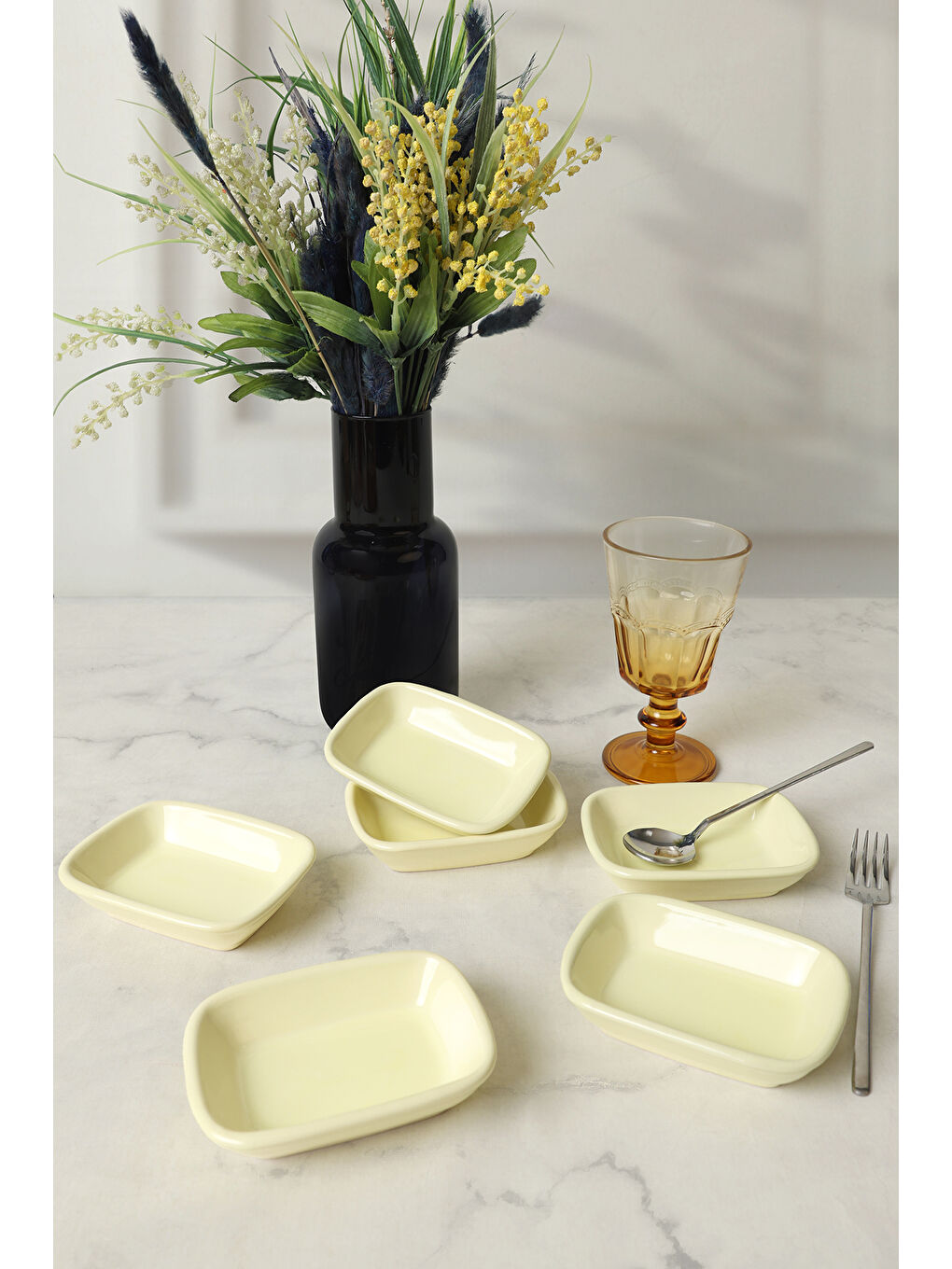 Sarı Dikdörtgen Çerezlik 11 Cm 6 Adet-2