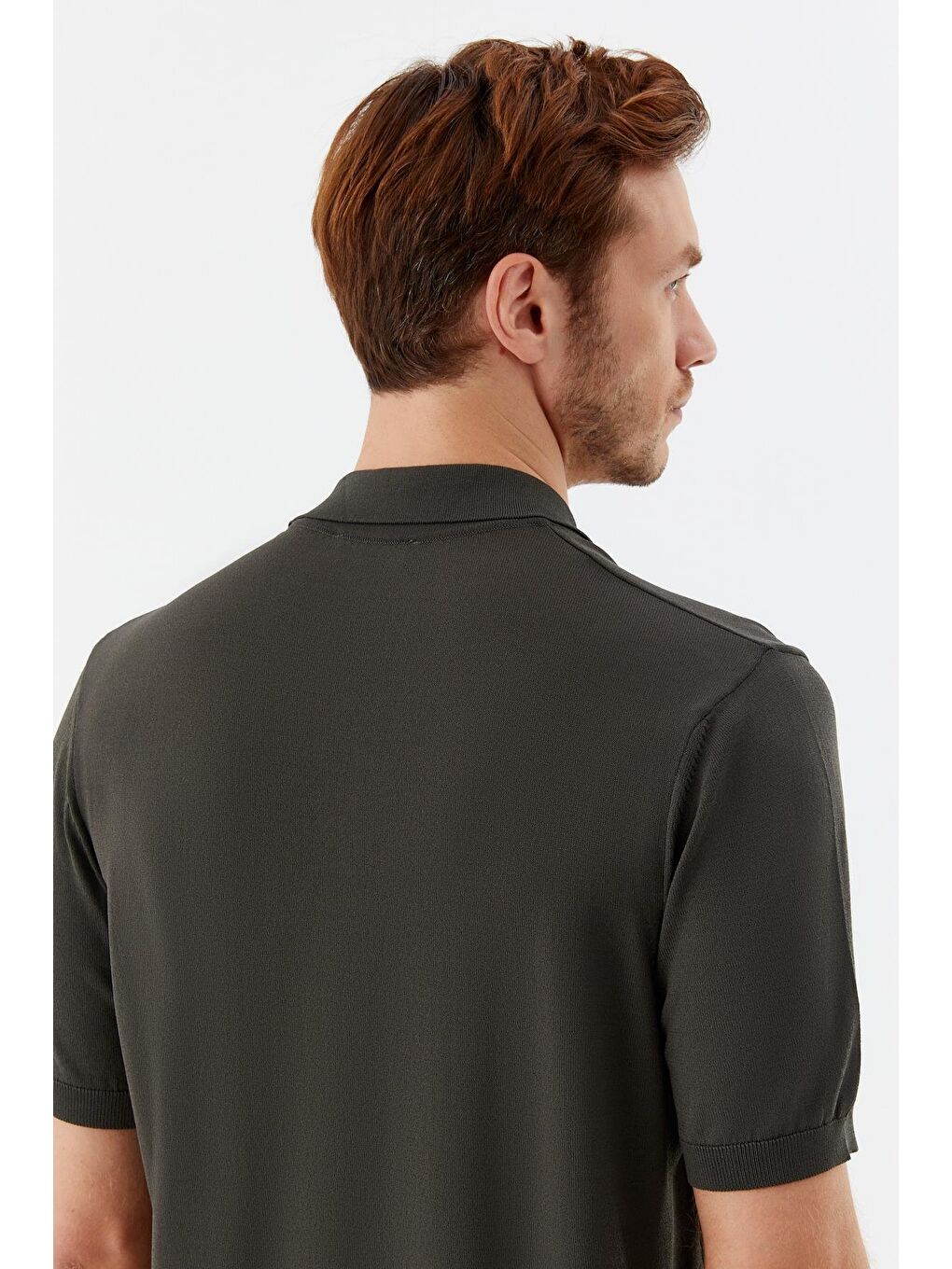 Haki Regular Fit Triko Polo Yaka Erkek Gömlek-5