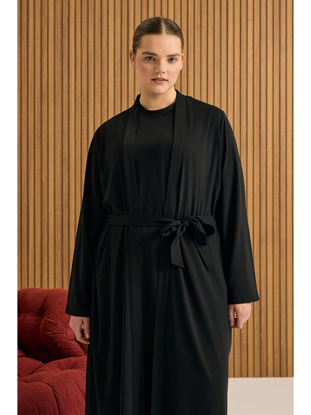 Siyah Rayon Sabahlık-1