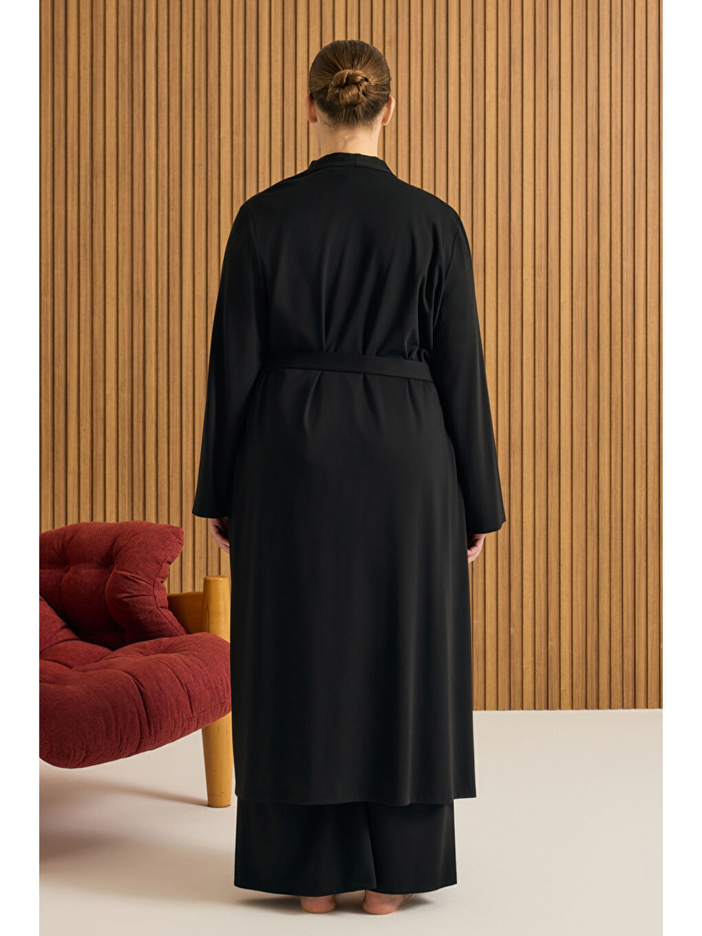 Siyah Rayon Sabahlık-4