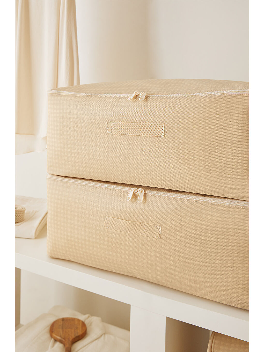 4'lü Orta Boy Bej Pötikare Hurç Set 52 x 28 x 21 cm-1