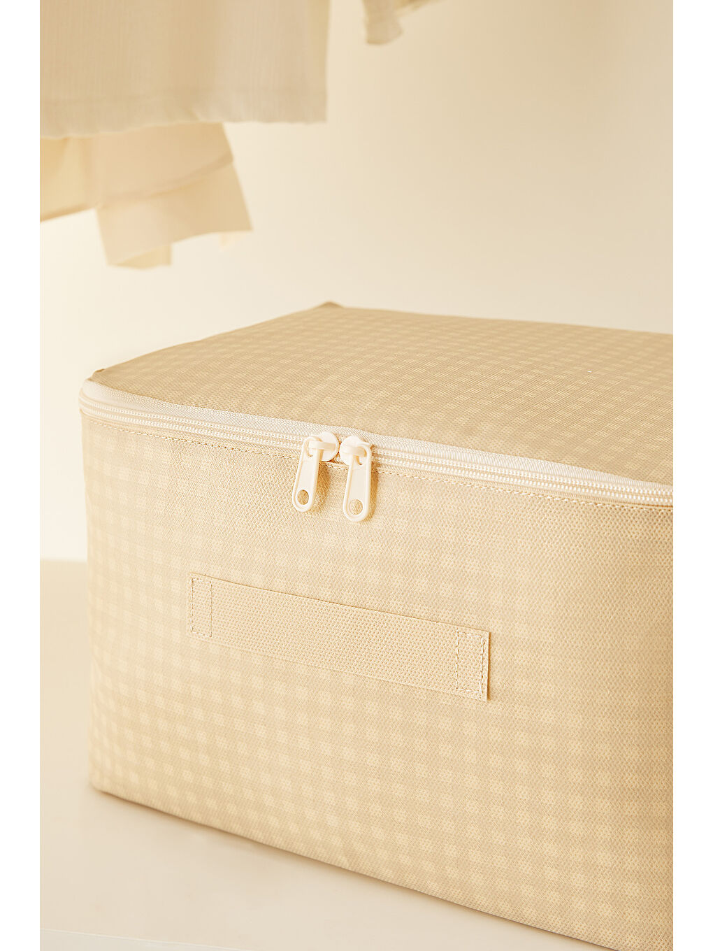 4'lü Küçük Boy Bej Pötikare Hurç Set 30 x 22 x 18 cm-1